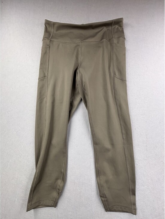 Victoria's Secret Pants - Victoria's Secret Seneca Rock Tan Pocket Leggings L/G Short High Rise‎ VS Sport